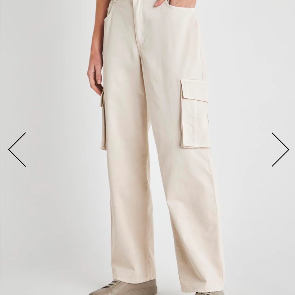 Splendid Cream Wide Leg Cargo Pants